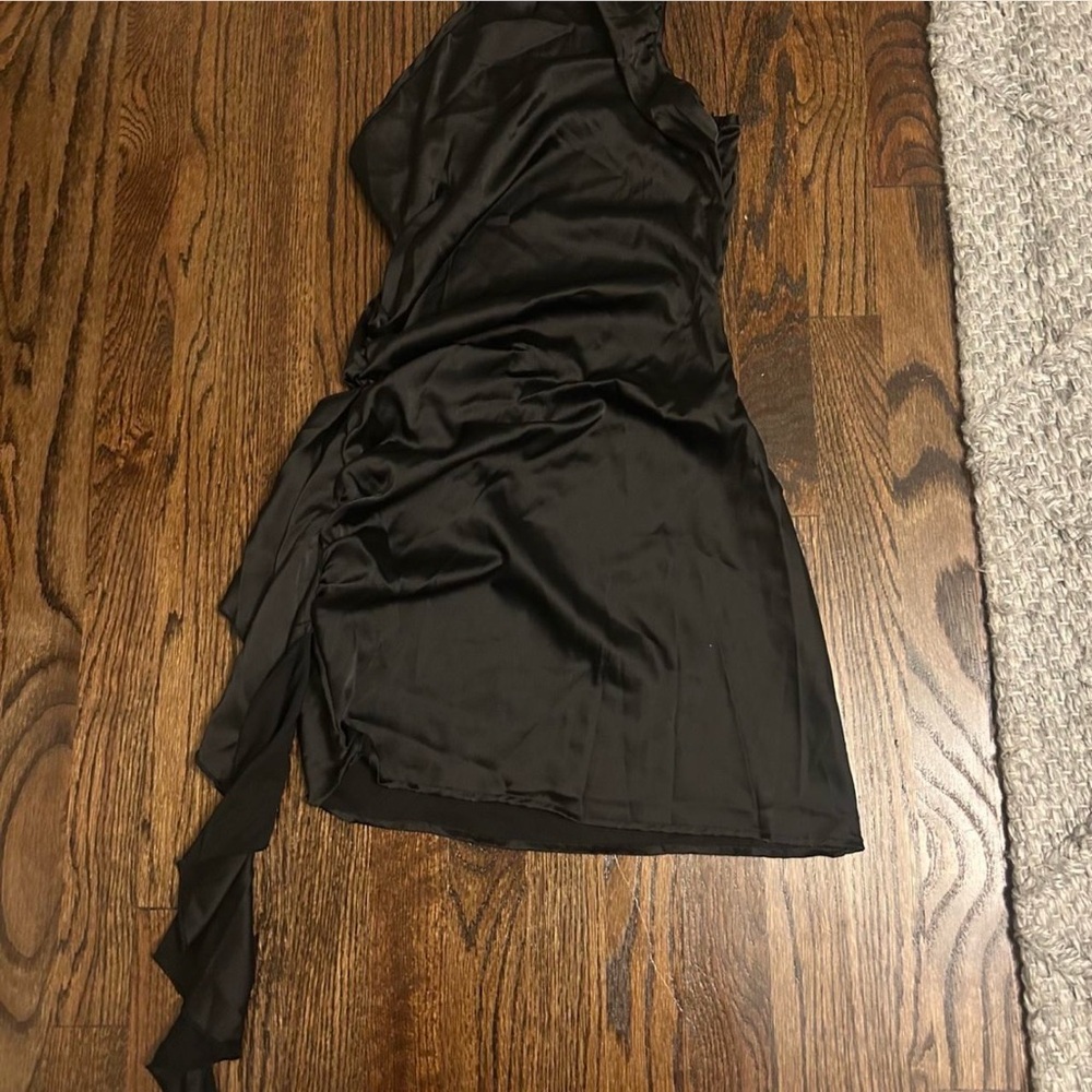 Elegant Black Satin Dress